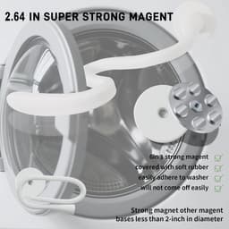 Magnetische deurbeugel voor wasmachine - Universele - Wasmachine Deuropener - Voorlader Wasmachine Deur Prop - Voorkomt Schimmel & Geurtjes - Voor Wasmachine Drogen Wasmachine - Wit — thumbnail 3