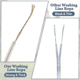 Dailygoods- Waslijn 50m Extra Sterk - Waslijn Uittrekbaar - Wasdraad met Stalen Kern - Wasdraad Buiten - Waslijn Camping - Draagvermogen 120kg — thumbnail 2