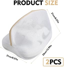 Dailygoods- Schoenwaszak Set van 2 - Drie-laags Net - Waszak voor Schoenen - Herbruikbare Waszak - Polyester - 23 x 23 x 33 cm — thumbnail 4