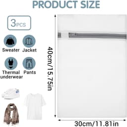 Dailygoods- Waszak 3-delig - Wasnet voor Wasmachine - Waszak met Ritssluiting - Fijnmazig Net - 30x40 cm - Ademend en Scheurvast — thumbnail 3