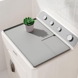 Droger Mat - Wasmachine Afdekplaat - Bescherming Keukenblad - Met Pluizenopvangopening - 66x46 cm - Grijs — thumbnail 4