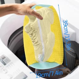 Dailygoods - NatureMan Wasschoenentas - Set van 2 schoenwasmachinetassen waszak voor wasmachine en droger, herbruikbaar voor de meeste schoenentassen en maten (geel) — thumbnail 5