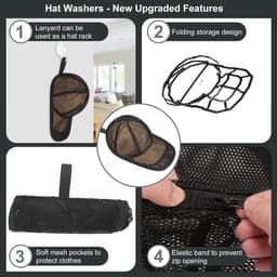 Hoedenwasser Set - Petten Reiniger - Hoeden Wassen - Inklapbaar Ontwerp - 200 g - Zwart — thumbnail 2