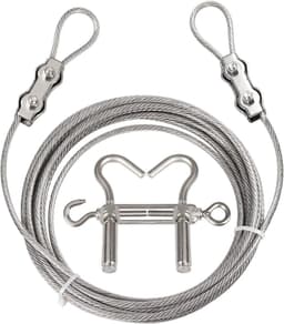 Waslijn - Kledinglijn Ophangkoord - Kleding Drogen - Windproof RVS Kabel - 3 meter - Zilver — thumbnail 1