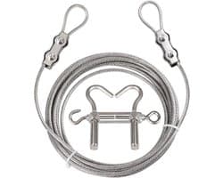 Waslijn - Kledinglijn Ophangkoord - Kleding Drogen - Windproof RVS Kabel - 3 meter - Zilver