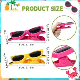 4 stuks handdoekclips voor ligstoelen, grote strandhanddoekharingen, plastic grote wasclip wasknijpers voor reizen, vakantie en thuisgebruik, kleurrijk (brillenstijl) — thumbnail 5