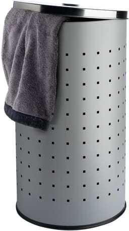 Wasmand met deksel en luchtgaten - RVS - Grijs - 37 L - Ø 29 cm - 54 cm hoog - Wasbox Waskist — thumbnail 4
