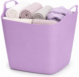 Excellent Houseware Flexibele emmer - paars - 15 liter - kunststof - vierkant - 30 x 29 cm — thumbnail 2