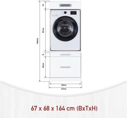 Interlink Lifestyle Studio Flow wasruimtecombinatie Bundel 2 wit - Complete wasruimte met 6 elementen - 2 wasmachinekasten, 3 bovenkasten en wasmandkast - Softclose - 201 x 68 x 208 cm — thumbnail 5