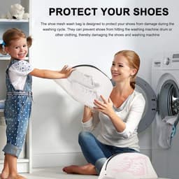 2 stuks mesh waszak voor schoenen, herbruikbare waszakken voor wasmachine, reisopslag met duurzame ritsen, ideaal voor alle soorten schoenen, kleding, sokken, bh's — thumbnail 2