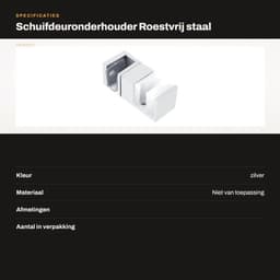 Schuifdeuronderhouder roestvrij staal - Deurbuffer - Instelbaar - Duurzaam - Hittebestendig - Verstelbare afmetingen 6x2x2 cm - Deurstopper — thumbnail 3