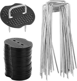 Haringen 50 x 15 cm - Onkruiddoek met sluitringen - Grondankers U-vorm van staal - Sterke grip in de tuin - m-winkel — thumbnail 1