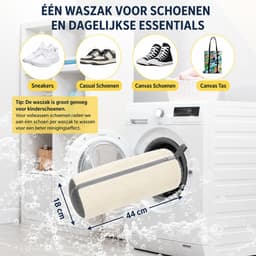 Schoenwaszak - 2 Stuks - voor Wasmachine - 360° Diepe Reiniging - Ecru — thumbnail 3