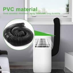 PromoHome Afvoerslang 125mm diameter 6m PVC Flexibele Aluminium Pijpslang met 2 RVS Slangklemmen en Aluminiumfolie Tape voor Airconditioners Wasdroger Afzuigkap - Zwart — thumbnail 5