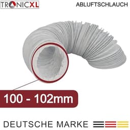 PVC Afvoerslang - Ventilatieslang Afzuigkap - Lucht Afvoeren - Flexibel maar Stabiel - 3 meter 100 mm - Wit — thumbnail 5