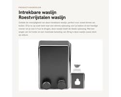 Waslijn Intrekbaar - Wandmontage - Roestvrij Staal - Duurzaam - Max. Belasting 20 kg - Lengte 4,2 meter - Kledingdroogrek