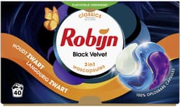 Robijn Wascapsules 3-in-1 Black Velvet – 80 Wasbeurten – 2 x 40 Capsules – Zwarte & Donkere Was – Black Serum | Voordeelverpakking | Black Colored Wash — thumbnail 3