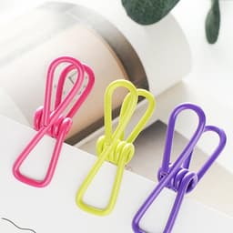10 stuks- wasknijpers-wasknijpers Metaal -wasknijpers groot-wasknijpers Meerkleurig -Strandhanddoekclips- Quiltclips-Strandlaken Knijpers -Winddicht-Handdoekknijpers-Voor Strandlaken, Beddengoed En Dikke Kleding-Willekeurige kleur — thumbnail 3