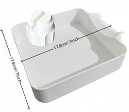 KZQ Afvoerbak voor wasmachine - Afvoerbak voor wasmachine met voorlader - Afvoerbak - Dekselopener - Geleidingslamellen - 17,8 x 17,8 x 5 cm - Geschikt voor kelders, appartementen, stacaravans en garages - 3-delige set — thumbnail 3