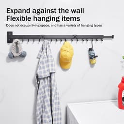 Solidchoice - Retractable Kledingdroger Wandmontage voor Balkon en Badkamer — thumbnail 2