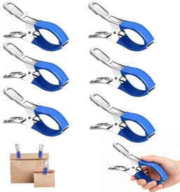 6 stuks - Afdekclip voor zwembad - Clip voor het drogen van dekens - Clips met beschermfolie - Zeilclips - 6,5 cm x 12 cm - Blauw - Clips voor zwembaden op de grond - Onmisbare zwembadbenodigdheden — thumbnail 1