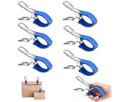 6 stuks - Afdekclip voor zwembad - Clip voor het drogen van dekens - Clips met beschermfolie - Zeilclips - 6,5 cm x 12 cm - Blauw - Clips voor zwembaden op de grond - Onmisbare zwembadbenodigdheden