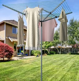 Droogmolen met 4 armen - Wasmolen buiten - Kleding drogen - 50 meter waslijn - 213 cm hoog - Zilver — thumbnail 5
