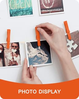 Houten Knijpers - Kleurrijke Clips - Decoratief Gebruik - Milieuvriendelijke Verf - 50 Stuks - Oranje — thumbnail 2