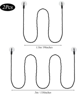 Inovra- Waslijn Uitschuifbaar 1,5/3 m - 2 Stuks Reiskleding - Draagbaar - Winddicht - Haken/Zuignap - Hoogwaardig Nylon - Wasophanglijn — thumbnail 3
