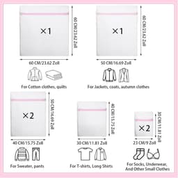 Lot of 8 Washing Nets for Washing Machine, with Zip, Laundry Bags, Reusable for Underwear, Socks, Baby Clothes (5 - ShopVlot — thumbnail 5