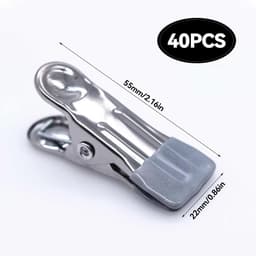 SnelShoppen - 40 Stuks Kledingknijpers RVS, Roestvrijstalen Clips, Duurzame Metalen Wasknijpers voor Kleding, Handdoeken, Sokken, Foto's, Snacks, Seal — thumbnail 3