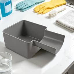 Afvoerbak voor wasmachine - 10 ×16 cm - 3D-geprinte waterdichte bak - Lekbak wasmachine - Wateropvang - Afvoer - Wasmachine Wateropvangbak - Opvangbak tegen lekkage - universele opvangbak voor filterreiniging - Grijs — thumbnail 3