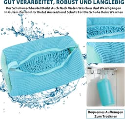 Multifunctionele Waszak voor Schoenen - Herbruikbare Waszak voor Sneakers en Schoenen, Beschermt Wasmachine en Schoenen, 2 Stuks (Lichtblauw) — thumbnail 2