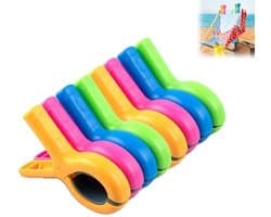 Grote handdoekclips voor strandstoelen- 8 stuks handdoekhouders voor strandstoel- zwembadstoel op een cruiseschip- extra grote- stevige wasknijpers- strandstoelclips als onmisbare strandaccessoires- 4 kleuren