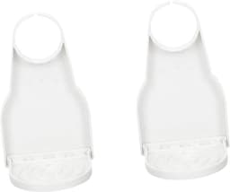 Een set van twee opvouwbare wasbekerhouders – lekvrij, gemaakt van lichtgewicht wit plastic, Geschikt voor het laten uitlekken van kleding/sponzen. — thumbnail 1