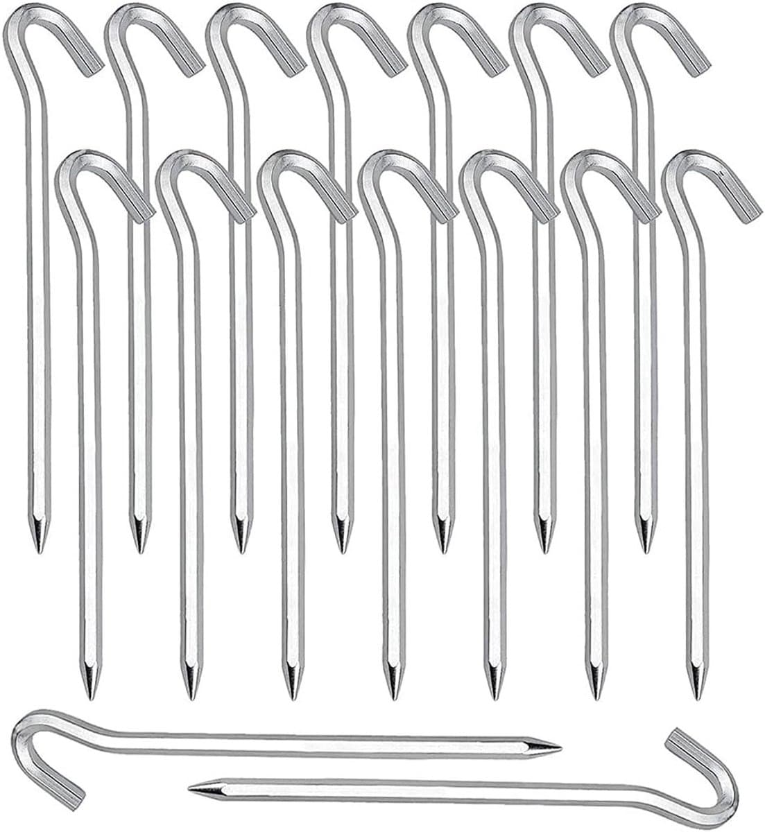 Stevige tentharingen van aluminium, 20 stuks, stabiele grondankers voor camping en buitenactiviteiten, tentaccessoires — afbeelding 1