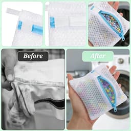 Luxe Waszakken voor Delicate Stoffen, 5 Stuks Herbruikbare Mesh Waszakken met Rits, Ideaal voor Reis en Wassen van Kleding — thumbnail 5