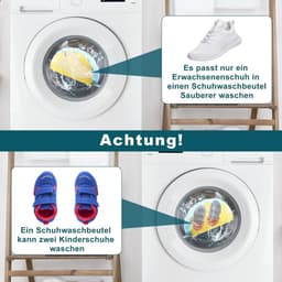 Schoenwaszakken voor de wasmachine - 2 stuks, ideaal voor sneakers en sportschoenen, geel — thumbnail 3
