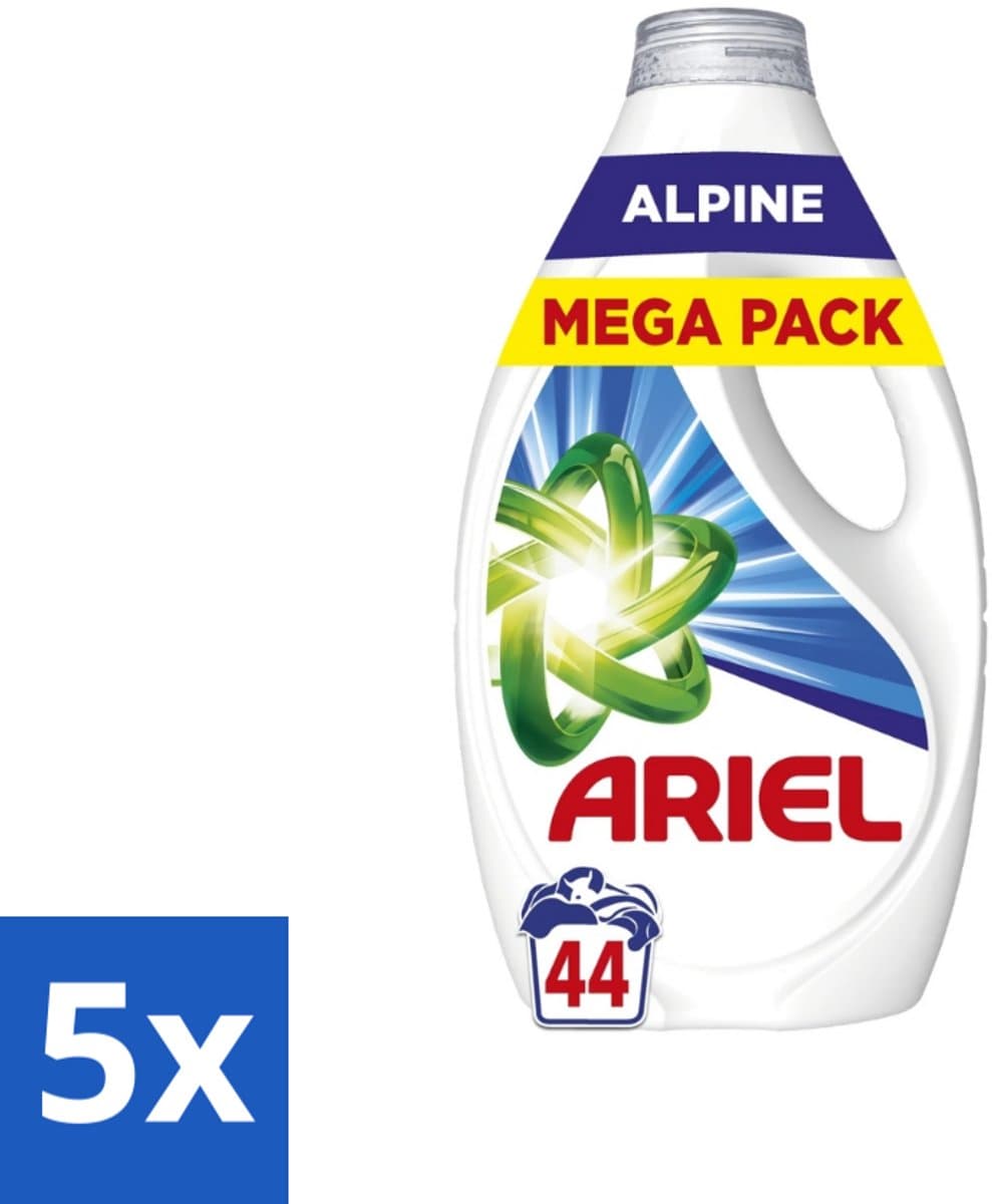 5 x Ariel – Vloeibaar Wasmiddel – Alpine – 1980 ml – 44 wasbeurten - Vloeibaar Wasmiddel - Vlekverwijdering - Koud Wassen - Ariel Alpine - Wasmiddel 1980 Ml — afbeelding 1
