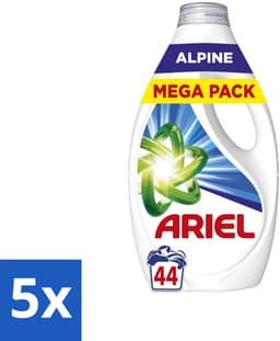 5 x Ariel – Vloeibaar Wasmiddel – Alpine – 1980 ml – 44 wasbeurten - Vloeibaar Wasmiddel - Vlekverwijdering - Koud Wassen - Ariel Alpine - Wasmiddel 1980 Ml — thumbnail 1