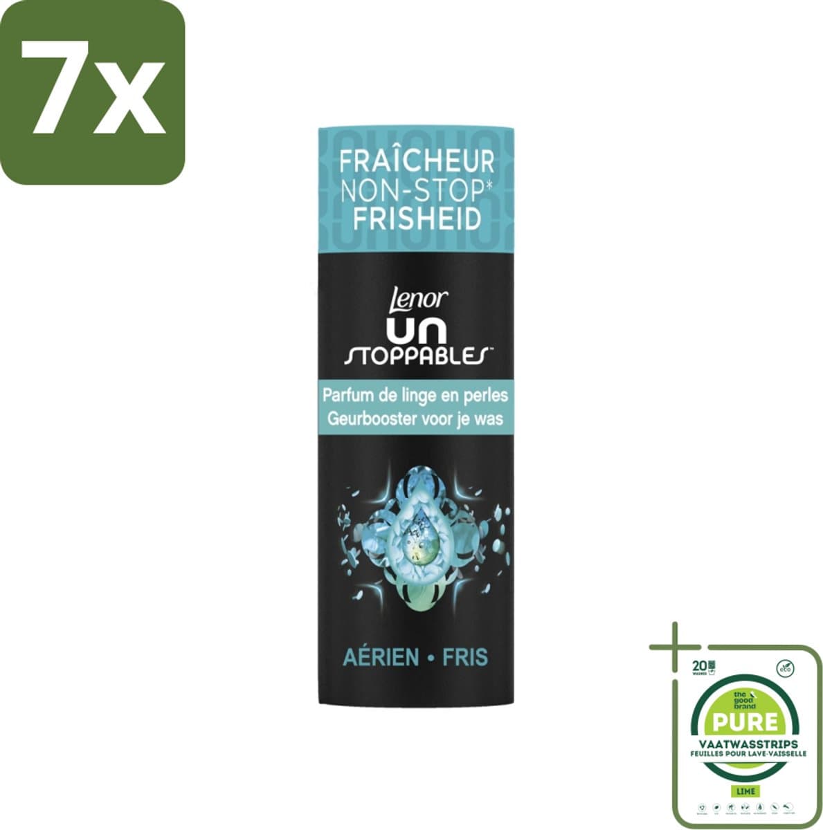 7 x Lenor Unstoppables - Geurbooster - Fris - 13 Wasbeurten - Grootverpakking - Lenor Unstoppables - Geurbooster - Wasverfrissers - Langdurige Geur - Frisse Geur — afbeelding 1