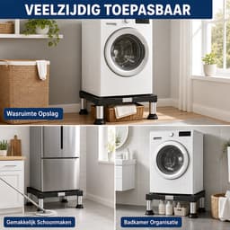 Wasmachine Verhogingsvoet - Instelbare Wasmachine Verhoger - Universele Apparaatverhoger - RVS Steun - 21 Tot 24cm - Zwart — thumbnail 5