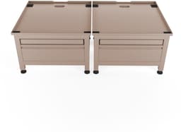 Wasophoogte® Wasmachine verhoger met lade en plateau - Dubbele wasmachine opbouwmeubel - Wasmachine sokkel - 42cm hoog - Taupe - Universeel - 65*60,5 (LxB) - Inclusief wandbeugels — thumbnail 1