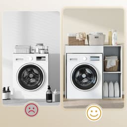 Kast boven de wasmachine-badkamerorganizer boven het toilet met open opbergvakken voor de badkamer-wit — thumbnail 4