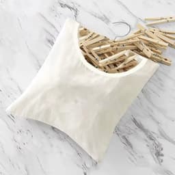 Wasknijperzak Opbergtas - Klemmenhouder Mand - Wasknijpers Organiseren - Ruimtebesparend Hangend Ontwerp - 28x32cm - Beige — thumbnail 5