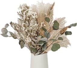 45Pcs Gedrogen Pampasgras, Pampasgras Deko, Trockenbloemen Bunny — thumbnail 1