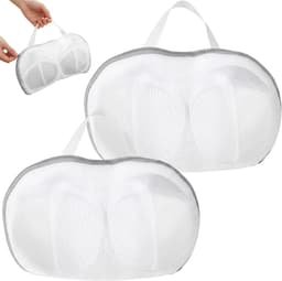 BH Waszakje - 2 stuks - BH Waszak - Wasnetten - Polyester - Wasnet - Was Zakjes - Voor BH Met En Zonder Beugel - Kledingbescherming - Voor wasmachine - Wit - 34*20cm — thumbnail 1
