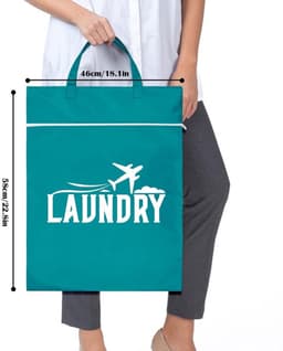 Dailygoods- Reiswaszak Waterdicht - 2 Stuks - Grote Waszak 46 x 58 cm - Natte Tas voor Vuile Kleding - Wasbare Gymtas - Hoogwaardig Polyester - Nattas — thumbnail 2