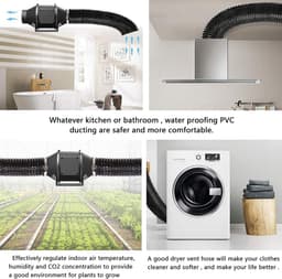 Afvoerslang PVC Aluminium - Flexibele Slang Luchtslang - Ventilatie Airco Droger - Met 2 Roestvrij Staal Klemmen — thumbnail 2