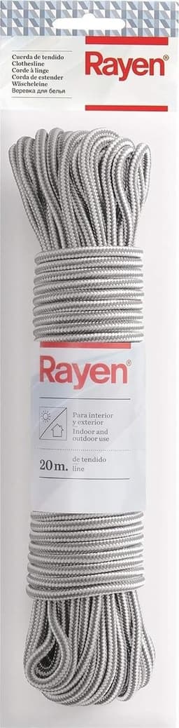 Waslijn caravan - Grijs - 20 meter - Nylon waslijn met antislip - Voor binnen en buiten gebruik — thumbnail 1